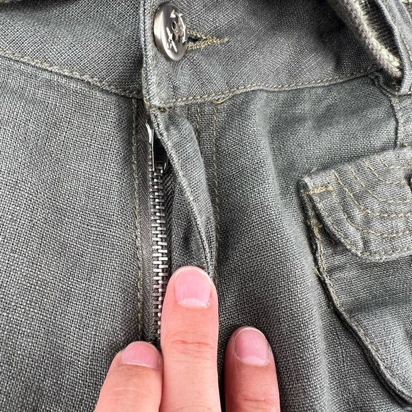 Mur Mur Shorts Size M Green 100% Linen Cargo Shorts W/Belt Anthropology #0058 - Picture 6 of 12